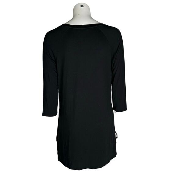 Boden Tunic Shirt Women's Medium Black Drop Waist - Picture 2 of 5